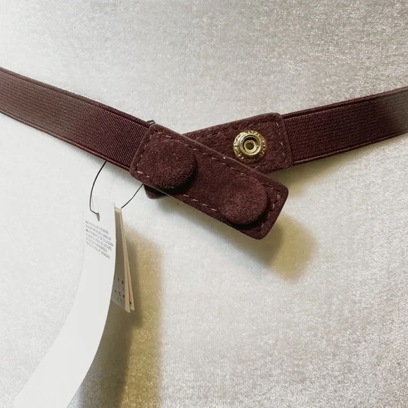 NWT White House Black Market Purple Suede and Elastic Belt - Picture 3 of 3